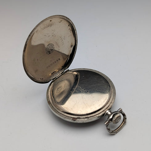 約 1930 年復古歐米茄懷錶裝飾藝術風格合金開放式錶盤運作良好